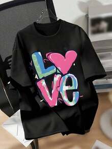 Camiseta Casual de Verano para Mujer, de Manga Corta, a la Moda y de Talla Grande - Negro - Ver 12