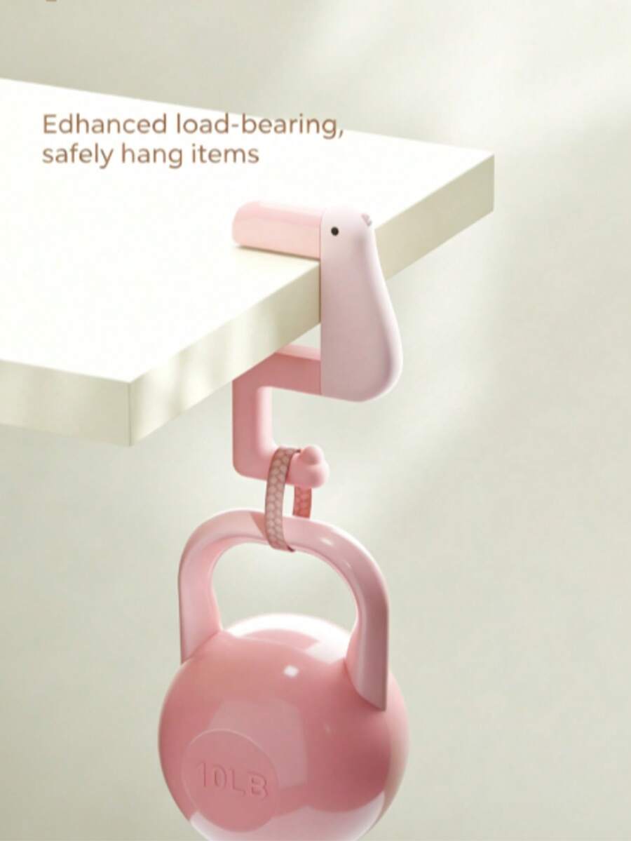 1pc Cute Duck Shaped Desk Hook, Clip-On Underdesk Bag Hanger, Heavy Duty Purse Holder Suitable For Office/Home/School, Detachable Portable Desk Edge Bag Rack, Creative Bird-Shaped Handbag Hook - Multicolor - View 1