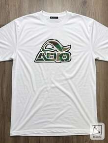 1 Pcs Street Casual 100% Cotton Crew Neck Tee, Retro Camouflage Audio Graphic Unisex Short Sleeve Top - White - View 2