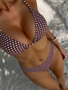 New 2026 Leopard Print Bikini With Straps, Sexy Two-Piece Swimsuit With Triangle Cup For Women - JY1079BR新增 - 查看 12