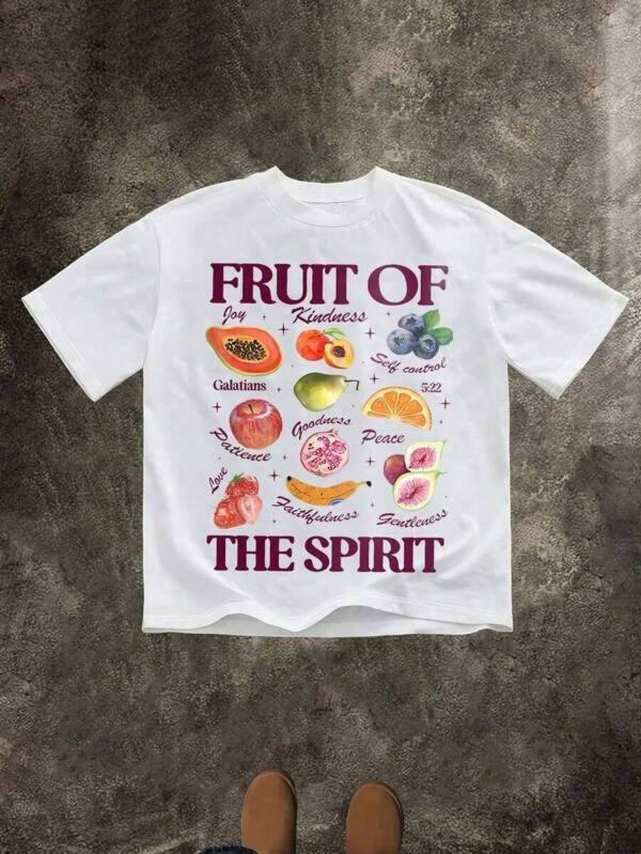 Nueva camiseta Y2K 2026Graphic-Shirt Cotton Tees Size Plus,FRUIT OF THE SPIRIT (220 Cotton T-Shirt) Men's Round Neck And Short Sleeves, Casual Cotton, Casual Fashion, Suitable For Indoor And Outdoor Wear And Holiday Gifts ,Y2K,Oversized Shirt Men,Summer Tops,Camisetas infantiles, artículos para el Día de San Valentín, conjuntos para padres e hijos, camisetas con temática del Día de San Valentín, camisetas estampadas para hombres y mujeres, camisas, camisetas con emojis populares. - Blanco - Ver 1