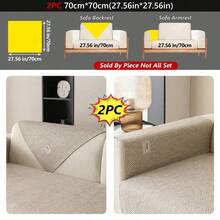 1 pieza Funda de sofá tipo lino para mascotas, para uso en todas las estaciones, antideslizante y lavable, adecuada para la decoración de la sala de estar, el dormitorio y la oficina.Funda de sofá de alta calidad, cojín de sofá de cuero, estilo minimalista moderno, decoración de la sala de estar. - Beige 90*240 - Ver 18