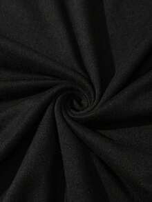 Camiseta informal de manga corta y cuello redondo de unicolor para hombres, con proceso de perforación caliente, nueva colección primavera/verano 2025, rave - Negro - Ver 5