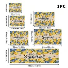 1pc Dish Drying Mat, Coffee Machine Pad, Lemon & Blue Floral Pattern Absorbent Draining Mat, Suitable For Dining Table, Cafe, Multi-Purpose Drainage Pad, Home Gift, Tabletop Decor - XYLSD-388 - View 16