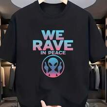 Printed T-Shirt For Men And Women - 黑色 - 查看 1