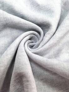 Top holgada de cuello redondo para mujer de talla grande en color verde salvia texturizado, para uso casual/diario/al aire libre/minimalista/vacaciones que estiliza, para primavera/verano - Gris Claro - Ver 6
