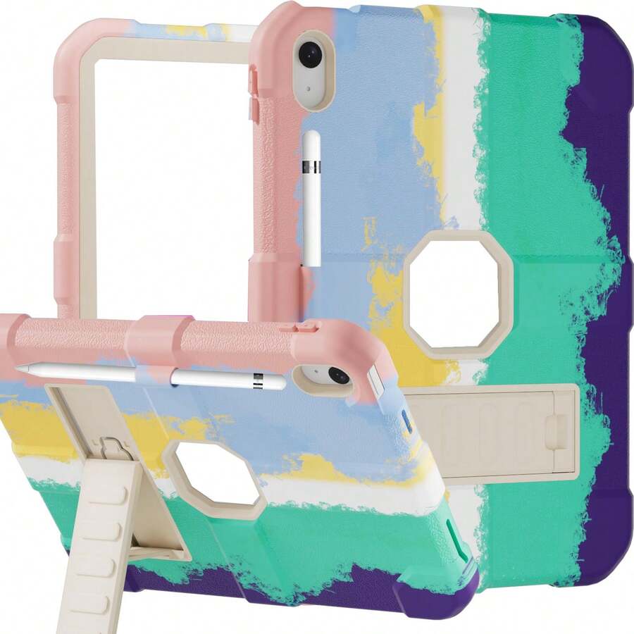 1 chiếc ốp lưng chính hãng tương thích với iPad thế hệ thứ 10 năm 2022 (10.9 inch) (A16) và iPad 11 inch thế hệ thứ 11 năm 2025 (A16 2025). Ốp bảo vệ chắc chắn, bền bỉ cho iPad 10/11 thế hệ 10.9/11 inch với chân đế tích hợp. - Màu sắc + trắng - Xem 1