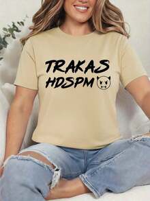 Camiseta de algodón 100% para mujer TRAKAS HDSPM BELICO, Camiseta de algodón grueso para mujer de Navidad (1 pieza) playeras de mujer - Albaricoque - Ver 6
