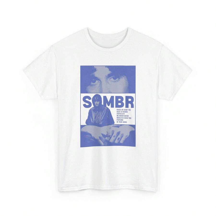 SOMBR Photo T-Shirt, 220 Gsm, Pure Cotton, Short Sleeves, For Men And Women. Thick, Wrinkle-Resistant Fabric That Won't Easily Lose Its Shape. Simple And Versatile Style, Lightweight And Breathable, Perfect For Work, Travel, Camping, Shopping, And Everyday Leisure. - 白色 - 查看 1