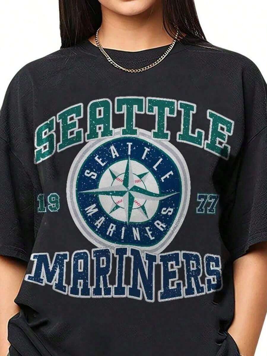 Camiseta de los Seattle Mariners, Camiseta Vintage de los Seattle Mariners, Camiseta Unisex de los Mariners, Regalo para Fanáticos de los Seattle Mariners, Sudadera con Capucha para Amantes del Béisbol, Camiseta Fresca de Verano, Estilo Unisex - Negro 3 - Ver 1
