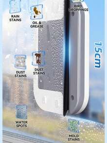 Integrated Ultra-Strong Magnetic Window Cleaning Set, Double-Sided Magnetic Glass Cleaner With Safety Rope And Anti-Pinch Safety Lock - Suitable For High-Rise Apartments, Cars, Bathrooms, Kitchens And Other Home Cleaning Applications - Glass Cleaner - View 8