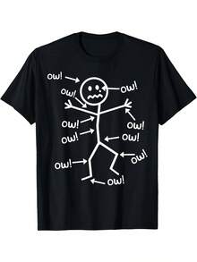 -Summer Ow Ow Ow Shirt - Funny Chronic Pain Awareness T-Shirt - Summer Short Sleeve Crew Neck Top, Machine Washable, Perfect For Daily Casual Wear, Playful Tee, Soft And Comfortable Fabric - Back - View 6