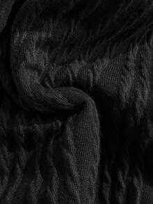 Traje de baño de una pieza con cuello en V de punto jacquard con textura y espalda descubierta, color verde oliva, adecuado para la playa.Traje de baño de una pieza negro, traje de baño de mujer con cuello halter - Negro - Ver 7