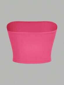 Set de 3 tops cortos ajustados de unicolor minimalista para mujer, apropiados para el verano - Multicolor 7 - Ver 5
