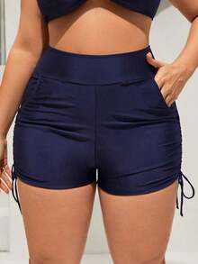 Swim Talla grande Bottom de bikini con cordón lateral - Azul - Ver 3