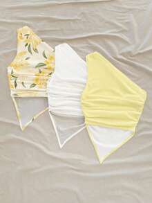 Set de 3 blusas casuales con estampado floral, adecuadas para el verano - Multicolor 6 - Ver 2