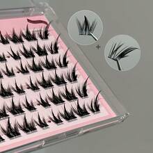 Mi giả không keo MIXIAOHE Fox Fairy, 48 cụm mi ghép tự dính, thiết kế DIY với độ cong D, dải tự dính không cần keo, độ dày tự nhiên 10-14mm, hoàn hảo cho người mới bắt đầu trang điểm hàng ngày và chụp ảnh. - Xem 9