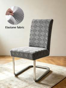 1PC,Snowflake Pattern, Solid Color, L-Shaped Chair Cover, Household Items, Nordic Modern Style, Simple And Multi-Functional, Integrated Design, Stool Cover, Chair Cover Hood, Suitable For Living Room, Dining Room And Home Decoration - Dark Grey - View 10