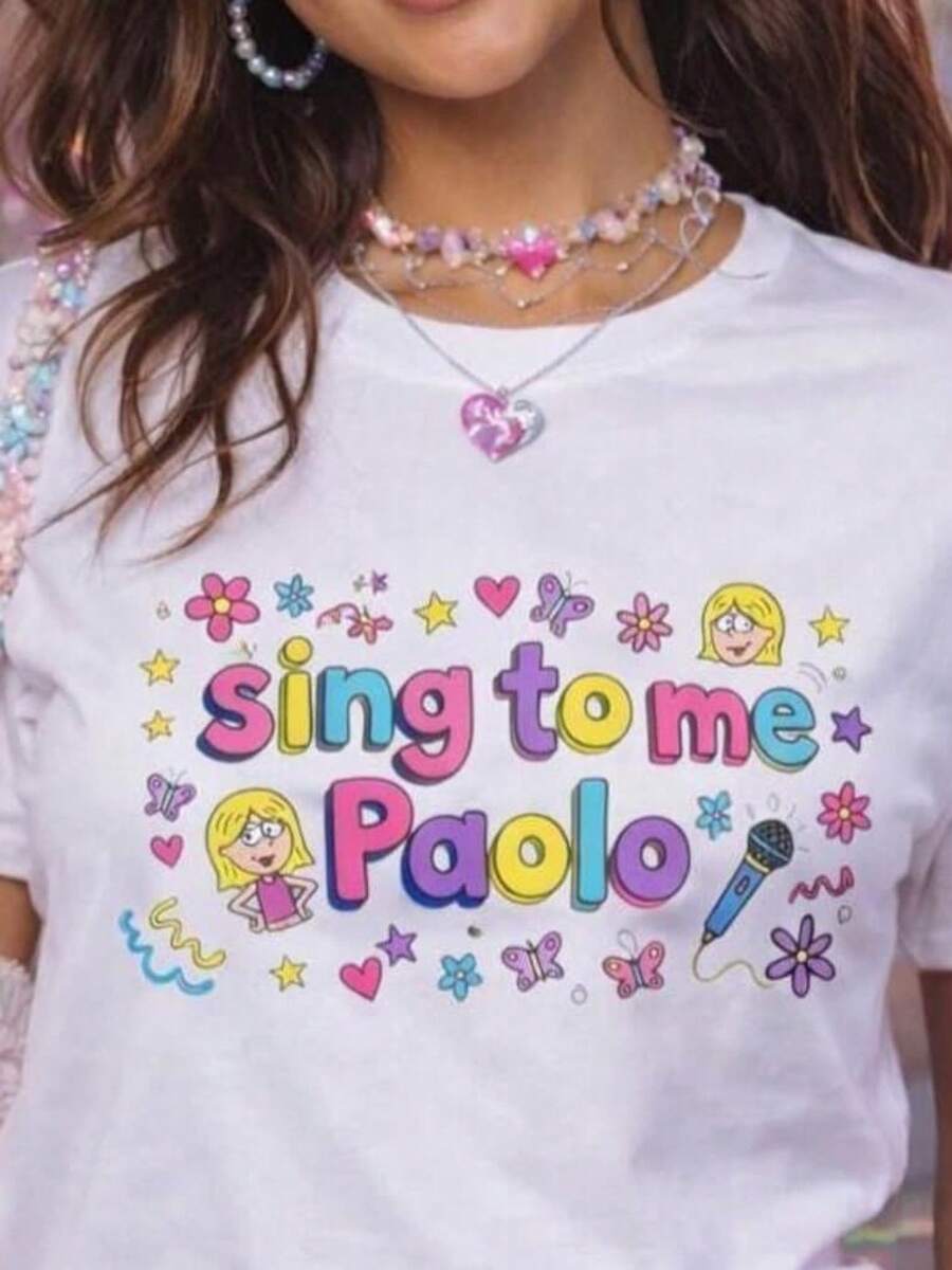 Sing To Me Paolo  Shirt, Lizzie McGuire Movie, Y2K Nostalgia Tee - Negro - Ver 1