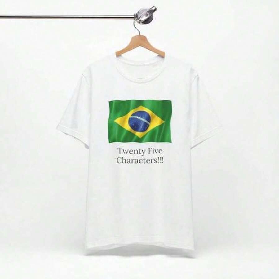 Camiseta Personalizada con la Bandera de Brasil_ Camiseta Unisex Personalizada para la Copa Mundial - Etsy - Negro - Ver 1
