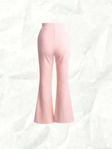 Pantalones acampanados unicolor - Rosa - Ver 2