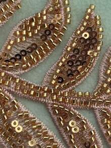 2pcs Leaf Sequin Beaded Fabric Patches, Sewing Accessories For Clothing DIY, Multi-Color Options - Leaf Style - View 7