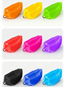 1 pieza Silla de ocio inflable para exteriores, sofá de cojín de aire para playa, opciones de multicolor, hecho de material grueso y duradero, con bolsa de almacenamiento para un fácil plegado y transporte, adecuado para viajes, campamentos, playa, picnics y otros escenarios - Multicolor - Ver 12