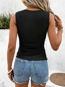 Set de 2 camisetas ajustadas de cuello redondo para mujer, casual, de vuelta al colegio - Multicolor 2 - Ver 7
