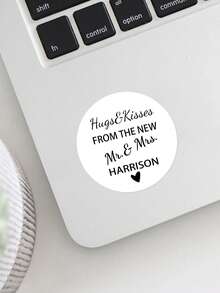 Customized Wedding Thank You Stickers, Waterproof Round Labels Printed With Couple's Names, Date And Eucalyptus Leaf Pattern, Suitable For Wedding Favors, Gift Bags, Boxes And Party Decorations - Multicolor - View 24
