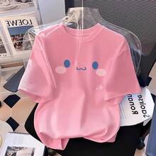 Camiseta con estampado de camisa casual para mujer, manga corta y cuello redondo, moda urbana local de primavera/verano camiseta unisex. 4LDF - Camiseta blanca lisa - Ver 5