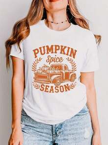 LooseCamiseta corta  Pumpkin Spice Sean Truck Di - L - Blanca. Camiseta de algodón grueso de 220 g para mujer. Preciosa camiseta blanca para mujer. Confeccionada en 100 % algodón puro, grueso y transpirable. Esta tela gruesa de 220 g ofrece comodidad y durabilidad. Perfecta para el verano, es ideal para el trabajo, el gimnasio, viajes, salidas informales, deportes al aire libre o para combinar en cualquier temporada. Una prenda básica versátil: ideal para la escuela, la ropa de calle o simplemente para relajarse en casa.Basic Crew Neck Cotton T-shirt for Women - Blanco - Ver 7
