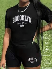 180 g Hecho en México, Moda Primavera/Verano 2026 Camiseta de manga corta, Estampado de dibujos animados, Estilo para parejas, Ropa interior/exterior, Cuello redondo informal para la oficina, Top unisex de una pieza - Negro - Ver 1