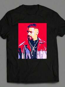 Camiseta de Cuello Redondo Divertida para Hombre y Mujer, Talla Grande - Camiseta de Moda para Mujer, Camiseta Gráfica de la Película "Denzel Training Day" para Hombre - Negra con Estampado Rojo y de Denzel Washington, Camiseta Casual de Cuello Redondo para Fans, Ajuste Cómodo para Todas las Temporadas, Regalo Ideal para Novio, Ropa de Cultura Pop, Diseño Vibrante Inspirado en el Anime, Lavable a Máquina y Secado en Seco, Corte Relajado para Atuendo Casual, Camiseta Atrevida para Hombre - Negro - Ver 7