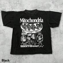 Camiseta retro de ciencia mitocondrial, camiseta retro con gráfico de biología, camiseta académica de los 90 con diagrama celular, camiseta humorística de laboratorio para geeks - Negro - Ver 2