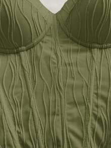 Camiseta de mujer  con textura de punto de onda, parte superior de mujer, playa, , sexy, cita, vacaciones en la playa, cita de vacaciones, té de la tarde, temporada de bodas, crucero de playa y , vacaciones en la ciudad, vacaciones bohemias, festiva - Verde - Ver 3