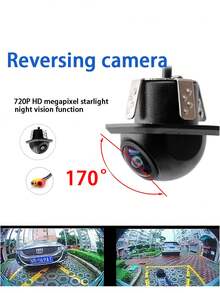 1pc 170° Wide Angle High Definition Night Vision Backup Camera, Car Rearview Monitoring Camera - Multicolor - View 13