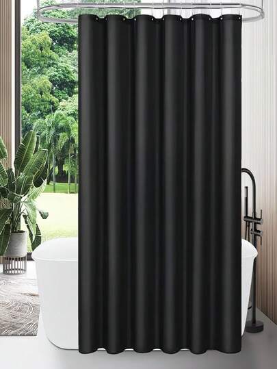 1 chiếc rèm tắm màu đen trơn tối giản, rèm ngăn phòng tắm chất lượng cao, chất liệu nhựa bền, dễ vệ sinh, phù hợp với phòng tắm hiện đại, rèm tắm dùng cho phòng tắm, chất liệu tiện lợi có thể giặt được.