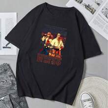 Camiseta Garou-Densetsu con estampado de estilo anime, manga corta, unisex, estilo urbano de verano. - Negro - Ver 1