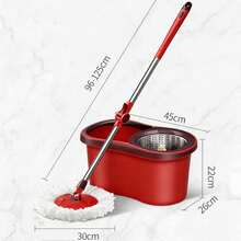 Mop Bucket Set, Rotating Mop And Bucket And Squeezer Set,360° Rotating Mop Bucket System, With 3 Microfiber Replacement Mop Heads And Stainless Steel Adjustable Handle, For Floor Cleaning. - A - 查看 3