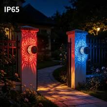 Conjunto de 4 luminárias solares mandala para jardim, caminho, gramado, quintal e decoração de casa de campo. - 4 pacotes de mando - Ver 4
