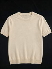 GRDR Men's Striped Crew Neck Lightweight Knit Short Sleeve - Fashionable Versatile Casual Minimalist T-Shirt - Apricot - View 6