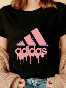 Dam-T-shirts - Svart - Visa 3