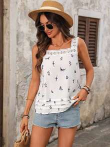 Camiseta de tirantes para mujer, estilo de moda minimalista, adecuada para el verano - Blanco - Ver 4