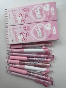4支/套 [Mura Muraku] 蜜桃粉色心形中性笔，0.5mm黑色墨水，可爱甜美，情人节，学生及办公用品 - 慕樂-唯美蝴蝶 - 查看 19