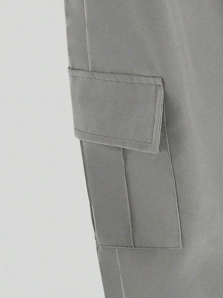 Conjunto de camiseta de manga corta con estampado de letras y gamepad colorido, y pantalones cargo jogger para niño pequeño, estilo casual de moda callejera para uso diario, primavera/verano/otoño - Negro - Añade 7