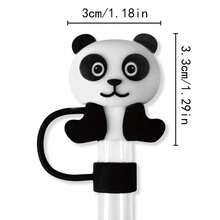 10mm Panda Straw Dust Cap, Cup Straw Dust Cover, Cup Decoration Accessory - Multicolor - View 3
