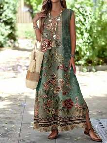 YHHEMERY ROSE Vestido de mujer con estampado floral minimalista casual, adecuado para el veranoYHH - Multicolor - Ver 1
