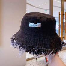 Sunshade Fisherman's Hat, Daily Comfortable And Versatile Casual Hat, And Sporty Fringed Denim Hat For Travel - Black - View 3