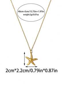 Mazuer 1 chiếc dây chuyền mặt hình vỏ sò và cá voi kiểu Pháp bằng thép không gỉ, mạ vàng 18K, phụ kiện trang sức nữ đeo hàng ngày. - Vàng - Xem 14