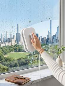 Integrated Ultra-Strong Magnetic Window Cleaning Set, Double-Sided Magnetic Glass Cleaner With Safety Rope And Anti-Pinch Safety Lock - Suitable For High-Rise Apartments, Cars, Bathrooms, Kitchens And Other Home Cleaning Applications - Glass Cleaner - View 2